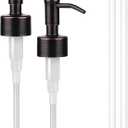 Amoliar Mason Jar Liquid Soap Dispenser Pump, Stainless Steel Replacement Pump for Dish Soap, Lotion, Hand Soap, Cute Farmhouse Decor, Refill Soap Pump, ORB 2 Pack, Extra 1 Set Label, 2 Long Tubes