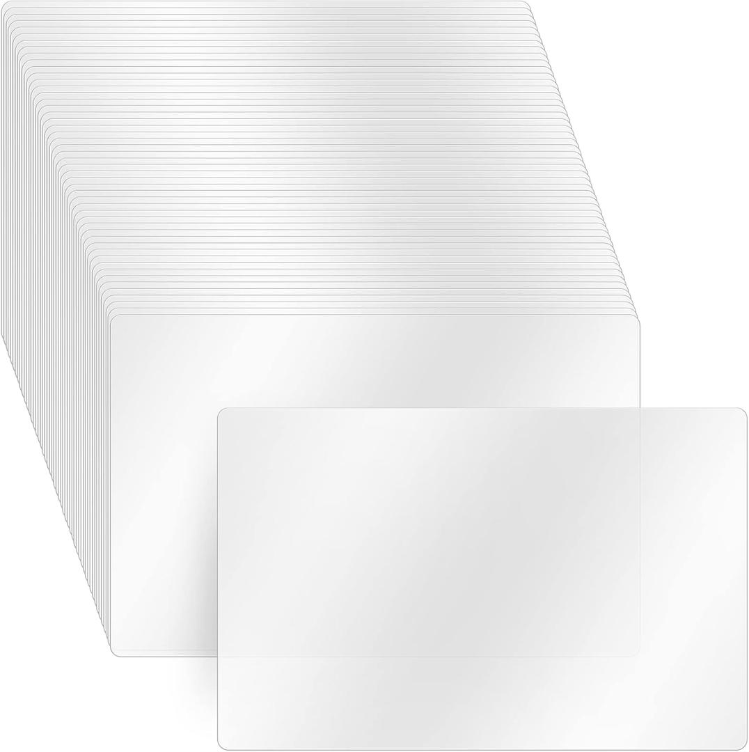 50 Pieces Clear Plastic Placemats Bulk 17 x 11 Inch Transparent Table Mat Heat Resistant Washable Plastic Placemat Large Rectangle Anti Slip Clear Place Mats for Dining Table Kitchen Desktop