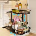 REALINN Under Sink Organizer, Height Adjustable Under Sink Organizers and Storage, 2 Tier Pull Out Drawer Cabinet Storage for Kitchen Bathroom, 1 Pack (Black)