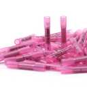 AIRIC Heat Shrink Butt Connectors 22-16 AWG, 100 Pcs Waterproof Electrical Crimp Splice Terminal for Auto Repair, Insulated Marine Grade Connector for 22,20,18,16 Gauge,Wire Crimps Terminals, Red