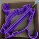 Baby Hangers with Metal Ring Clips, Children Plastic Hanger for Kids Pants Clothes Closet, 20 Pack, Purple