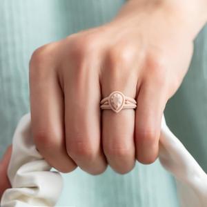 ThunderFit Silicone Rings for Women, Pear Rubber Engagement Wedding Bands 13.5mm Wide 5.5mm Thick 