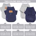 2 Pack Dog Sweaters with Leash Ring Warm Fleece Dogs Sweatshirt for Small Medium Dogs Pet Puppy Coat Apparel Outfits Winter Dog Clothes for Chihuahua, Yorkie, Bulldog, Dachshund Cats M, Grey