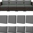 8pcs Outdoor Patio Cushion Covers Replacement, 25.6" Zippered Outdoor Cushion Covers Waterproof, UV Resistant & Washable Patio Furniture Cushion Covers Waterproof for Patio Sectional, Lght Grayi