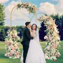 Metal Arch Backdrop Stand 7.2FT+6FT Wedding Arch Backdrop Stand Set of 2 Gold Arch Backdrop Stand for Valentines Day Party Wedding Ceremony Baby Shower Birthday Floral Balloon Decration