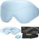 BeHoomi Sleep Mask, Premium Eye Mask for Sleeping, Total Blackout, Superior Soft Comfort, Upgraded 3D Ergonomic Designed Sleeping Mask for Home, Office, Travel, Meditation, Sky Blue