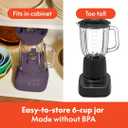 Bella 10 Speed Countertop Blender, Juicer & Smoothie Maker, Fits-anywhere Kitchenware, Slim Flip & Store Design, Dishwasher Safe 48oz Capacity Pitcher & Lid, Stainless Steel Blade, 450 Watt, Plum