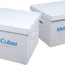 Collapsible Storage Bins with Lids [2 Pack], Heavy Duty Plastic Moving Boxes, Waterproof Stackable Totes for Home Organization, Office File Storage & Moving Supplies, 17x13.4x11 Inch
