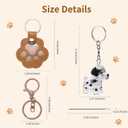 Pet Hair Keepsake Keychain Set - 2 Leather Paw & 2 Transparent Pet Hair Collector Keyrings, Memorial Gifts for Dog Lovers