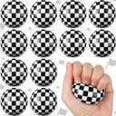 Soulchen 12 Pcs Race Cars Party Favors 1.97'' Stress Balls, Black and White Themed Sensory Fidget Toys Gifts for Kids Birthday Party Favors Supplies, Goodie Bag Stuffers