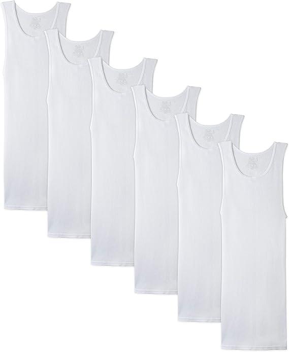 Fruit of the Loom mens A-shirt Multipack, 6 pack, Size M , White