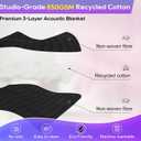 2 Pcs Large Sound Dampening Blanket 80" x 72", 850GSM Acoustic Sound Blanket with Grommets, Heavy Duty Studio Sound Absorption Blankets,Acoustic Blanket Noise Reduce for Room,Moving Blankets