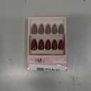 Glamnetic Press On Nails - Ruby Slipper | Deep Red Sparkly Short Almond Fake Nails with a Velvet Finish, Reusable | 15 Sizes - 30 Nail Kit with Glue