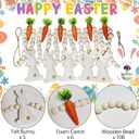 6.5FT Easter Decorations Bunny Carrot Garland - Handmade Felt Bunny Carrot Spring Garland Decoration for Mantle Fireplace Wall - Rustic Hanging Easter Banner for Inside Home Farmhouse Indoor Decor