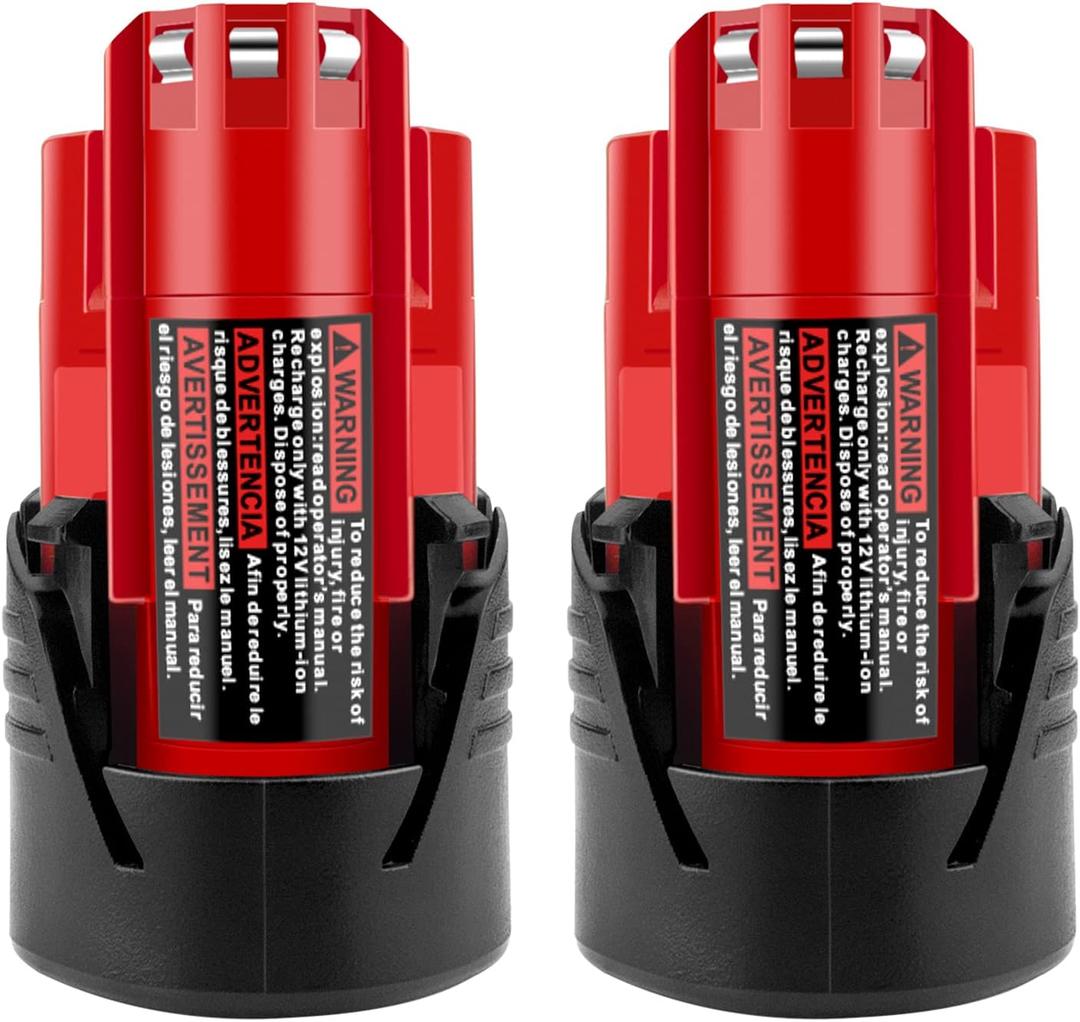 [Pack of 2] 12V 3.5Ah M12 Battery Compatible with Milwaukee M12 M12B 48-11-2411 48-11-2420 48-11-2401 48-11-2402 48-11-2401 Replacement Battery for Milwaukee kee 12v M12 US