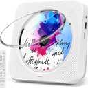 CD Player Portable, Bluetooth CD Players for Home with Remote Control HiFi Stereo LED Display Timer FM Radio AUX/USB/TF Jack, Music CD Player with Speakers Desktop Boombox for Office Gift White