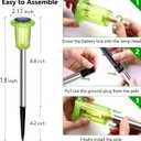 DenicMic Solar Lights Outdoor 10 Pack Waterproof Green LED Stainless Steel Stake Outside Lights for Yard Pathway Garden Driveway Walkway Landscape Path Lighting