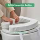 Toilet Seat Riser Cushion for Seniors, Raised Padded Bathroom Riser with Soft Foam, Portable Seat Elevator for Post Surgery Recovery, Hip & Knee Pain Relief, Arthritis Support & Low Toilets