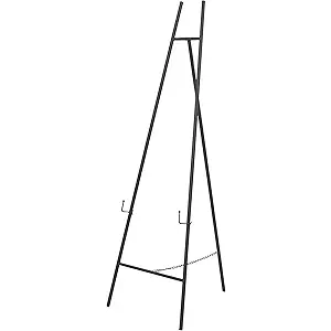 Deco 79 Metal Display Easel Tall Adjustable Floor 3 Tier Floor Standing Easel with Chain Support, Display Stand 20" x 18" x 56", Black