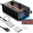 Forklift Battery Charger 24V 20A Smart Trickle Forklift Charger Fully Automatic 24 Volt Pallet Jack Charger with LCD Display, 8-Protection for Lead-Acid Batteries, Pallet Jack/Forklift/Floor Scrubber