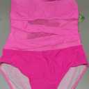 Edelqual Women's Mesh One Piece Swimsuits Tummy Control Sexy Bathing Swim Suit Slimming Push Up 2025 Summer Swimwear Size L