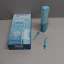 AquaSonic Kids' Water Flosser for Ages 6+ | Standard Nozzle, Orthodontic Nozzle & Waterproof Stickers | 4 Flossing Modes | Aquarium Adventures Theme (Blue)