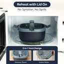AI LOVE PEACE Microwavable Ramen Bowl Cooker with Lid - Leakproof Noodle Container with Built-In Utensils, BPA-Free, Dishwasher & Freezer Safe [Navy]