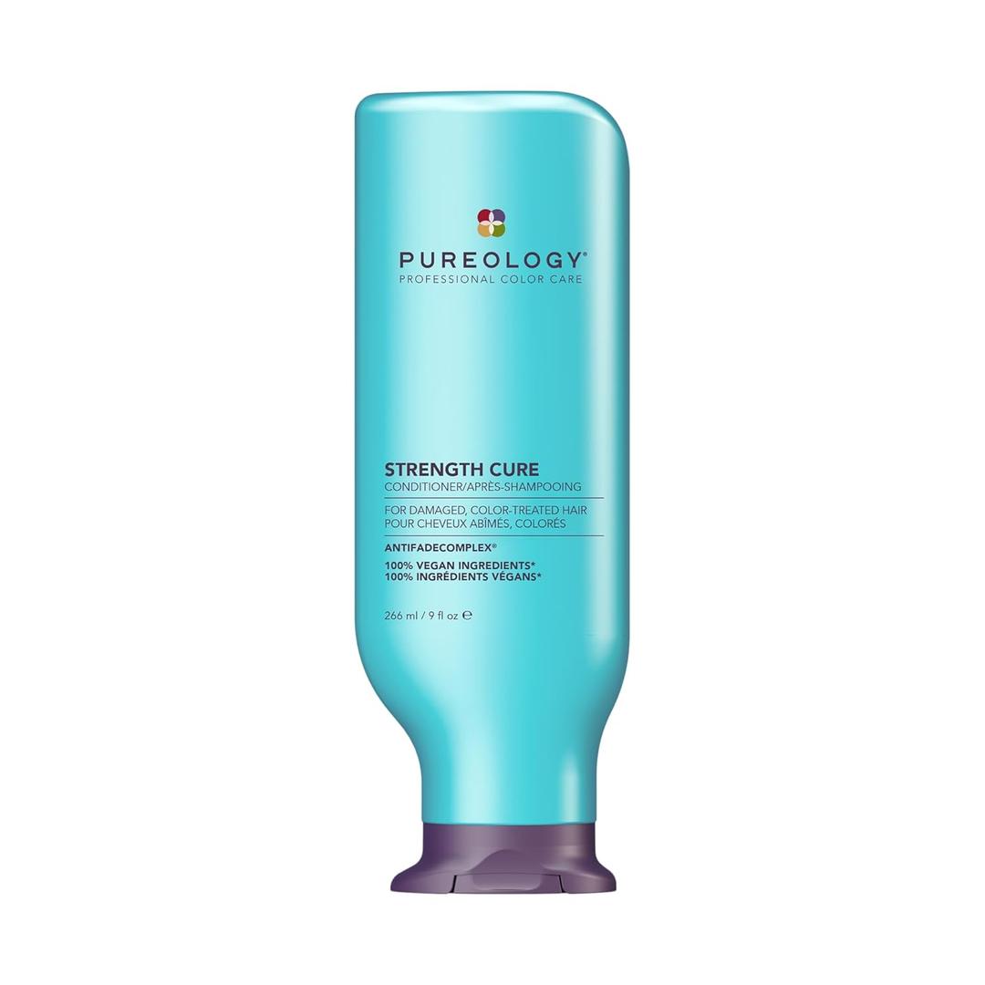 Pureology Strength Cure Conditioner - For Damaged or Color-Treated Hair, Reduces Breakage, Strengthens & Softens, With Sulfate-Free Formula, Vegan (9 Fl Oz (Pack of 1))