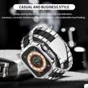 Compatible With Apple Watch Band and Case Iwatch Ultra Series 11 10 9 8 7 6 5 4 3 2 1 SE 42mm 46mm 49mm 45mm 44mm 41mm 40mm 38mm Men Women Classic Executive Classy Stainless Steel Metal Business (Black/Silver)