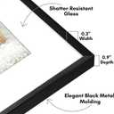 Americanflat 8x10 Metal Picture Frame with Tempered Glass - Use as 5x7 Frame with Mat or Display 8x10 Photo Without Mat - Brooklyn Collection - Picture Frames for Tabletop or Wall - Black