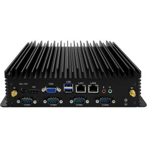 Fanless Mini PC, Core i5-7200U, Windows 11 Pro/Linux, 8GB RAM, 256GB SSD, 6 COM Ports, Dual LAN, 4K HD, VGA, 24/7 Operation Mini Computer