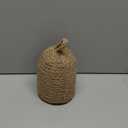 PEMAR Handwoven Jute Door Stopper with Handle  Weighted Door Stop for Indoor Use, Floor-Friendly Felt Base, Subtle Handcrafted Home Accent (5.1''D x 7.5''H, 5.2lb)
