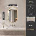 LAIYA 36x22 Inch Oval LED Bathroom Mirror, Gold Frame Backlit Anti-Fog
