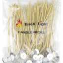 EricX Light Organic Hemp Candle Wicks, 100 Piece 8" Pre-Waxed by Beeswax & Tabbed, for Candle Making