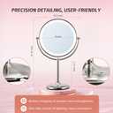 9" Lighted Makeup Mirror, 1X/20X Rechargeable Magnifying Mirror with 3 Color Dimmable Lights for Bedroom Tabletop, Base Charging and Switch, Women Gift