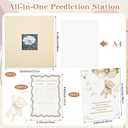 50 Pcs Baby Prediction and Advice Cards Album Organizer Predict Standing Sign for Baby Shower Linen Cover Scrapbook Album Photo Booth Activities Game Gender Reveal Party Supplies Keepsake Memory Book, 10.63 x 11.02 inches