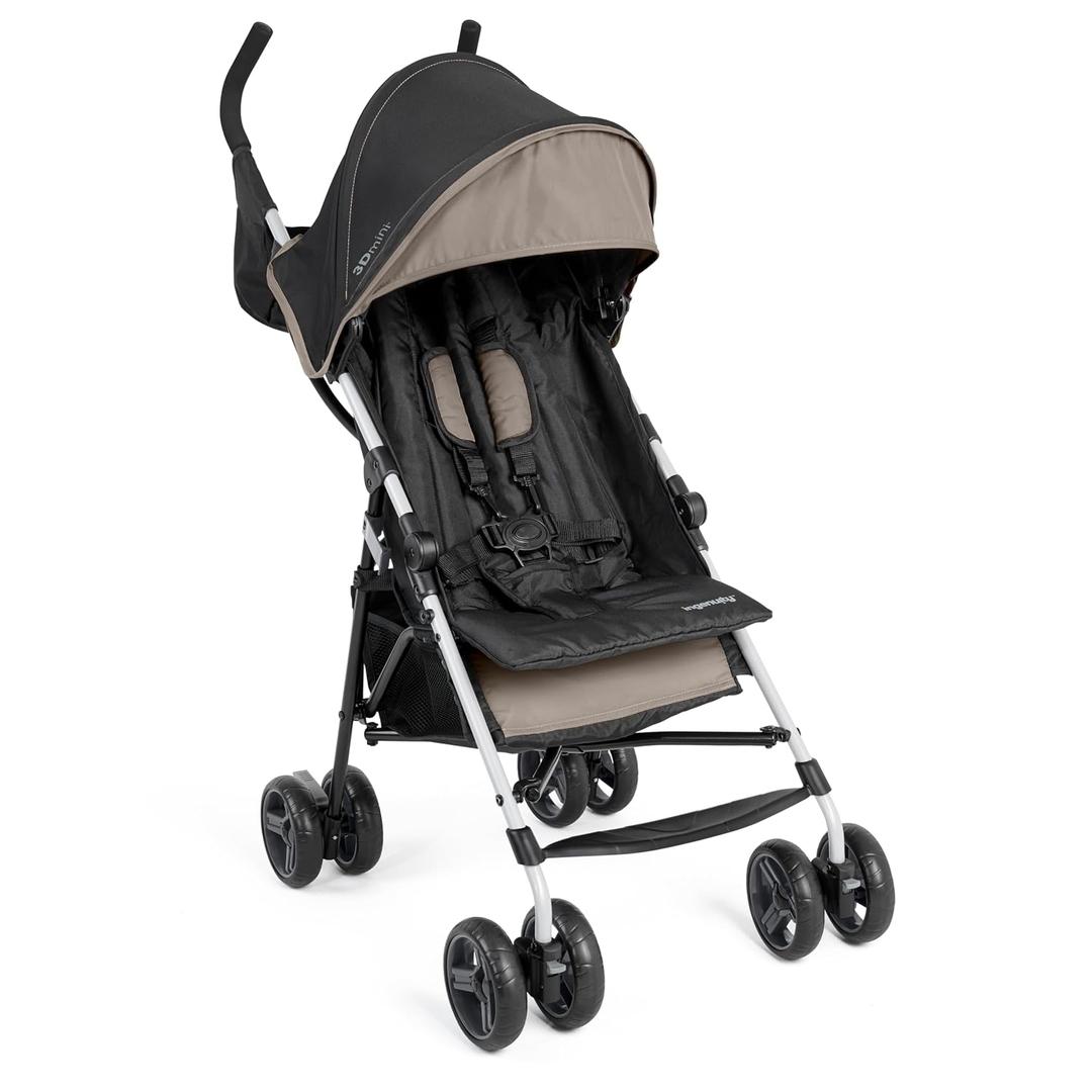 Ingenuity 3D Mini Convenience Stroller – Lightweight Stroller with Compact Fold, Multi-Position Recline, Canopy with Pop Out Sun Visor – Umbrella Stroller for Travel and More, Cashew Tan, 
44*9.5*13 Inches