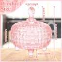 DoubleFill 26 oz Large Glass Candy Dish with Lids Crystal Candy Jar with Lid Easter Spring Decorative Covered Glass Jar Jewelry Box Wedding Buffet Biscuit Containers for Snacks(Elegant,Medium)