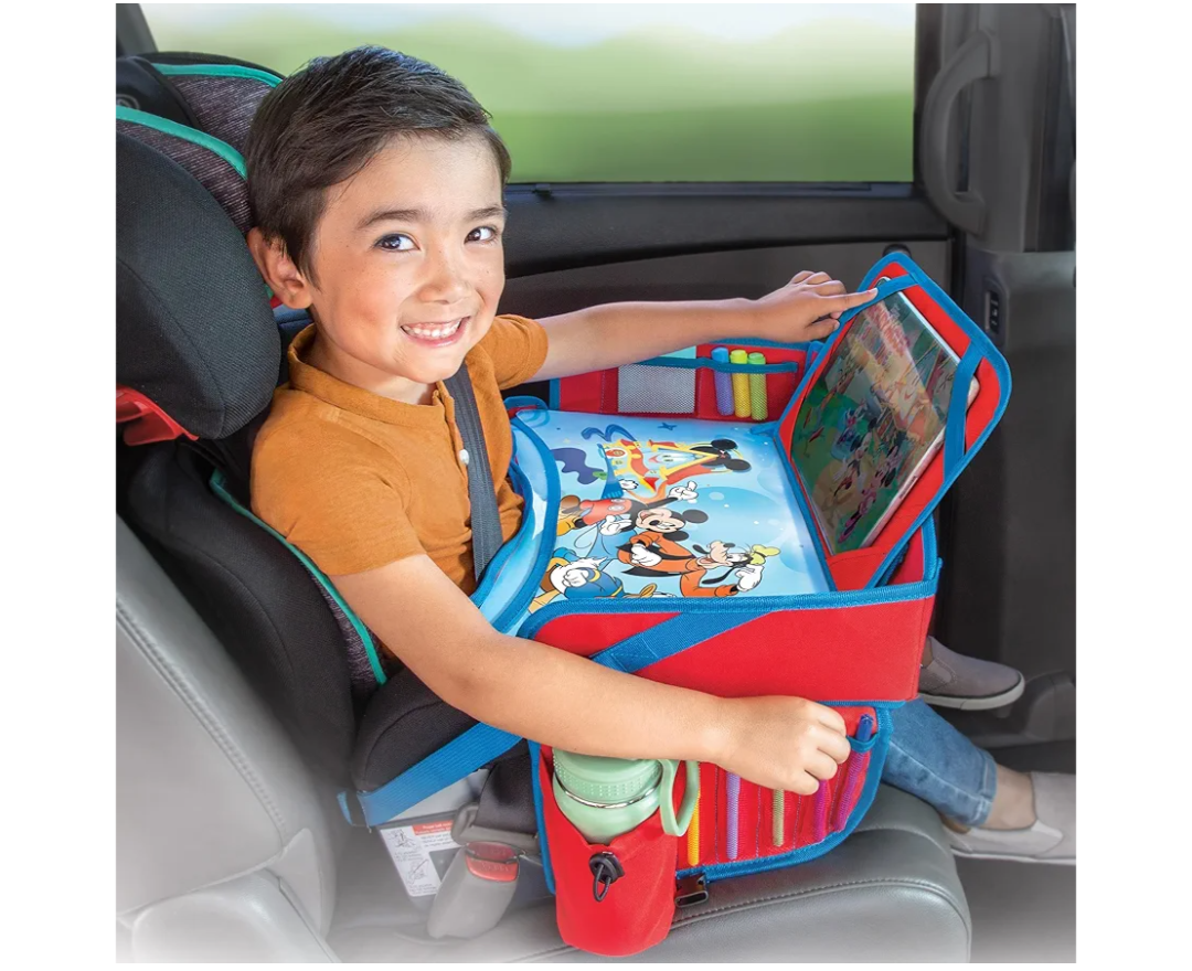 Mickey Mouse Kids Travel Tray for Car, Toddler Car Seat Tray for Travel, Car Trays for Kids Roadtrip Essentials & Activities