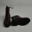 DREAM PAIRS Women's Lace up Combat Ankle Boots Fashion Lug Sole Platform Booties Shoes (5, Dark Brown-pu)