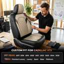 Car Seat Covers for Cadillac XT5 2017-2025 5 Seat Full Set Custom Fit | Waterproof Faux Leather Full Coverage Set Compatible Airbag All Weather Seat Cushion Protector (5 Seat Set, Black&Beige)