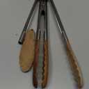 Wooden Kitchen Cooking Tongs 2 Pcs Food Tongs with Wood Tip 9 Inch 12 Inch Walnut Wooden Kitchen Tongs for Salad Tossing and Serving Food