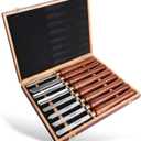 8-Pieces HSS Wood Turning Tools Lathe Chisel Set with Wooden Box, Wood Lathe Tools for Woodworking Projects