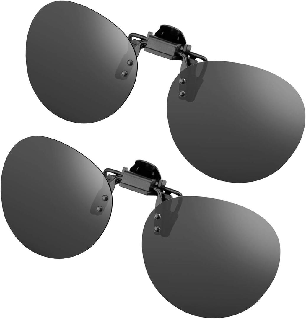 SPLAKS Clip-on Flip Up Polarized Sunglasses Rimless Over Prescription Glasses for Men Women