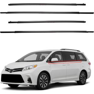 Dasbecan 4Pcs Window Weatherstrip Rubber Seal Compatible with Toyota Sienna 2011-2020 Window Trim Replaces# 6821008020 6818008020 6823008020 6816008020