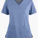 Scrubs Tops For Women Solid Breathable Short Sleeve Scrub Comfortable Medical Uniform Beauty Care Workwear Size S
