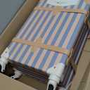 Vintage Carry on Luggage Set, 2 Piece Retro Spinner Trunk Suitcase with Cosmetic Train Case for Women, 20"+12", Blue Strip