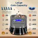 Bonvoisin Coin Counter & Coin Sorter Machine for USD Coin 1 5 10 25 $1, Sorts up to 270 Coins/min, Included 5 Coin Trays & 5 Tubes & 50PCS Wrappers