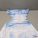 Kaximil Women's Off The Shoulder Mini Dress Ruffle Hem Ruched Corset Short Cocktail Party Dresses (White) S