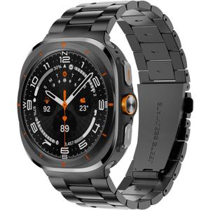 Band Compatible with Samsung Galaxy Watch Ultra 47mm(2025/2024),Metal Stainless Steel Bands Strap Men Women,NOT for Galaxy Watch 8 7 6 5 4 Band 40mm 44mm 45mm/Watch 8 6 4 Classic 42mm 46mm 43mm 47mm (BLACK)